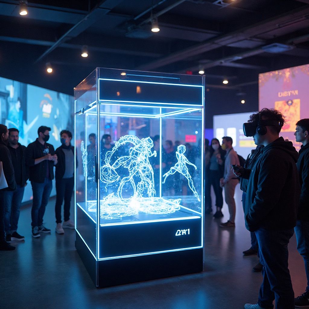 AR gaming zone with augmented reality demonstrations